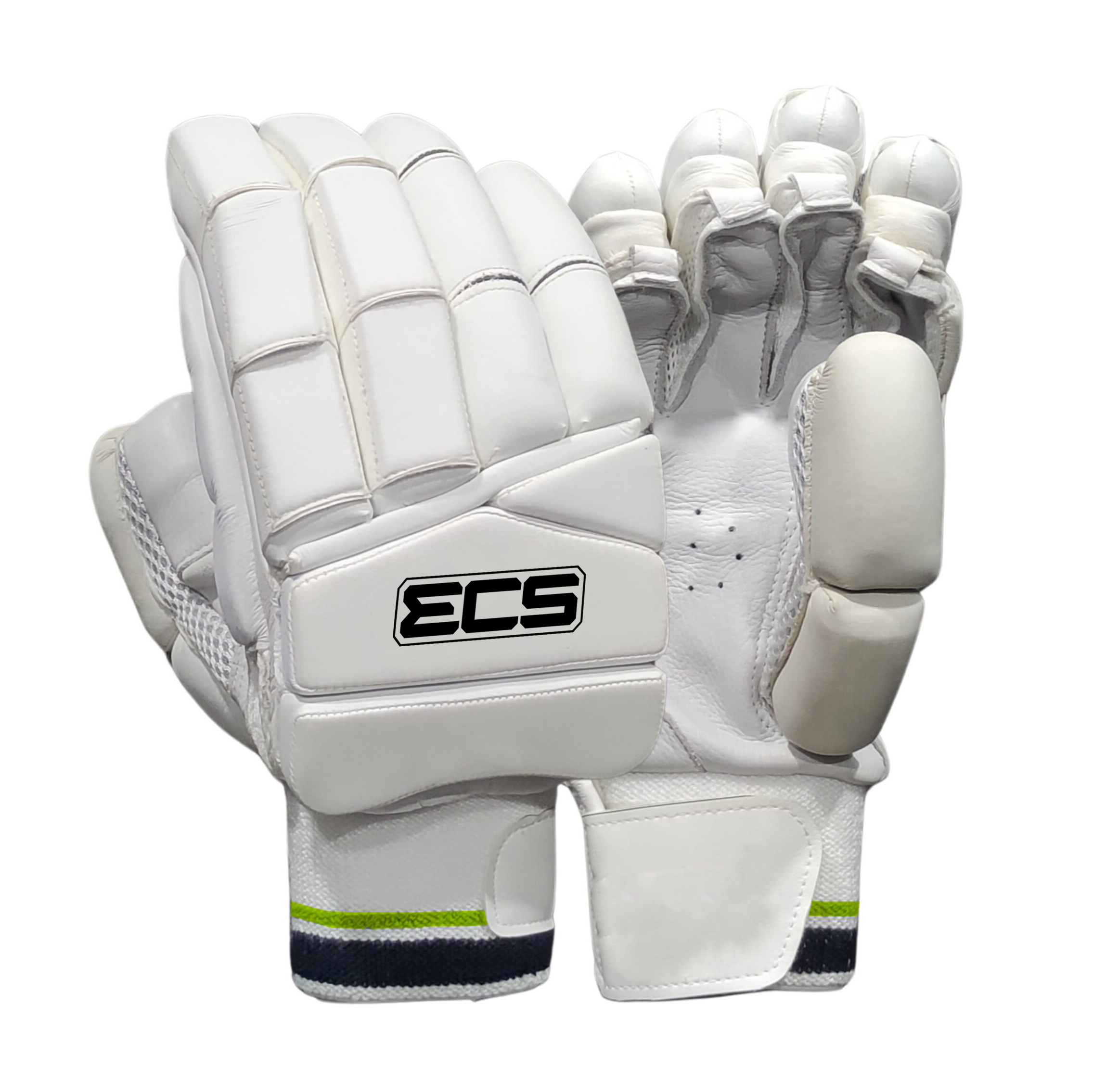 ECS Elite Batting Gloves + 2 FREE Inner Gloves – Neon Green | Match Standard Cricket Gloves Set