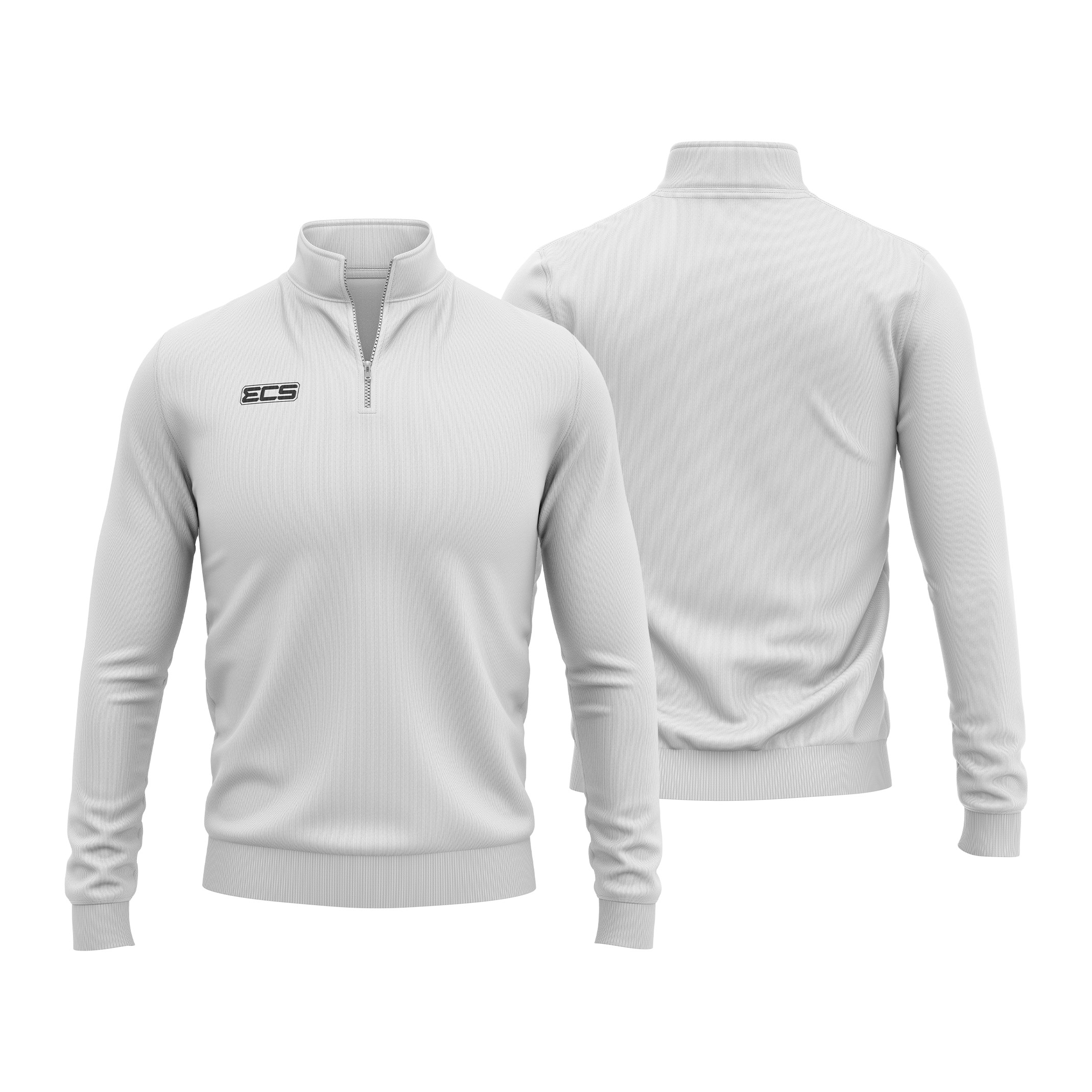 ECS Leisure Quarter Zip Top in White | Off‑Field Essential