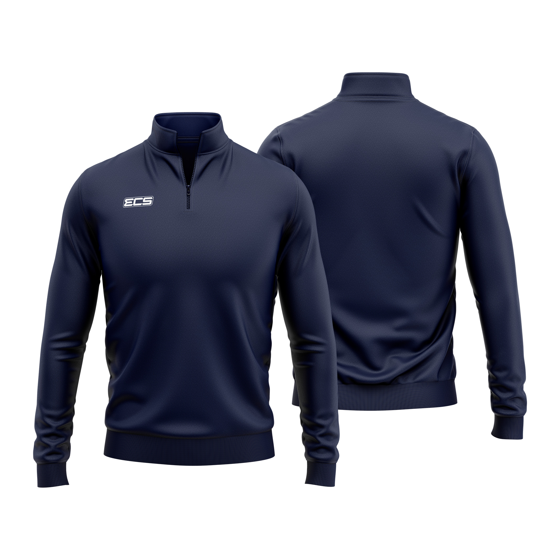 ECS Leisure Quarter Zip Top in Navy Blue | Off‑Field Essential