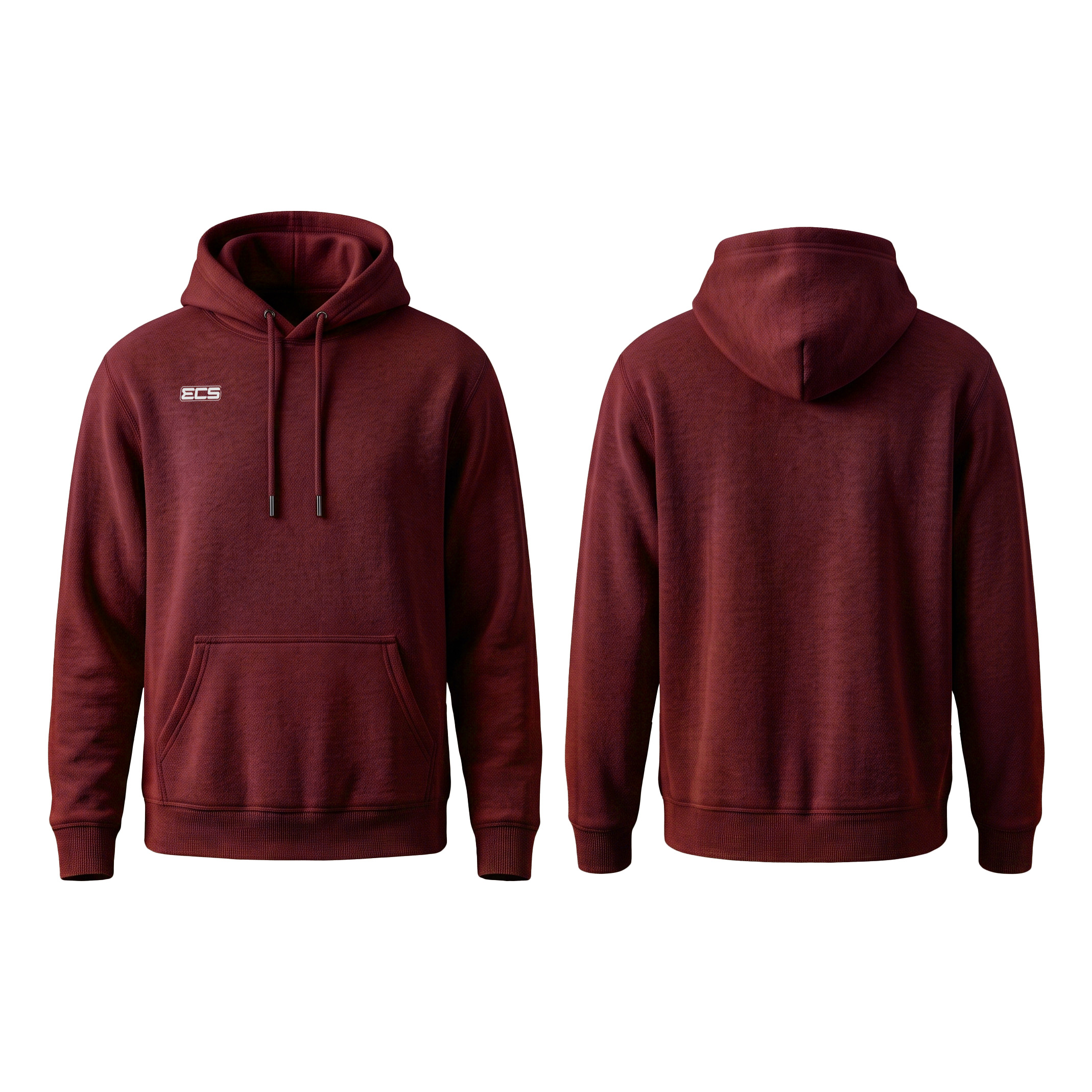ECS Leisurewear Hoodie in Maroon | Off‑Field Essential