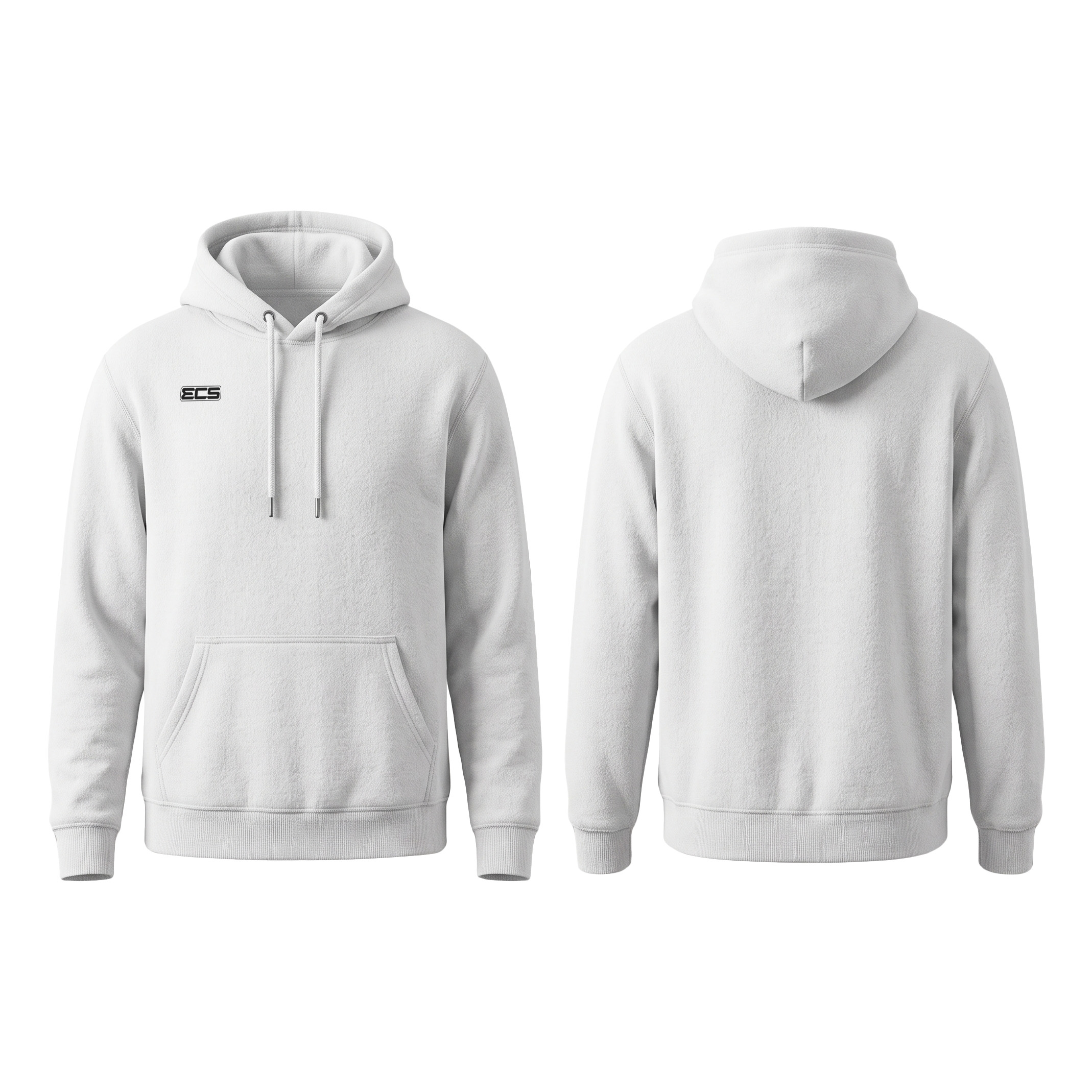 ECS Leisurewear Hoodie in White | Off‑Field Essential