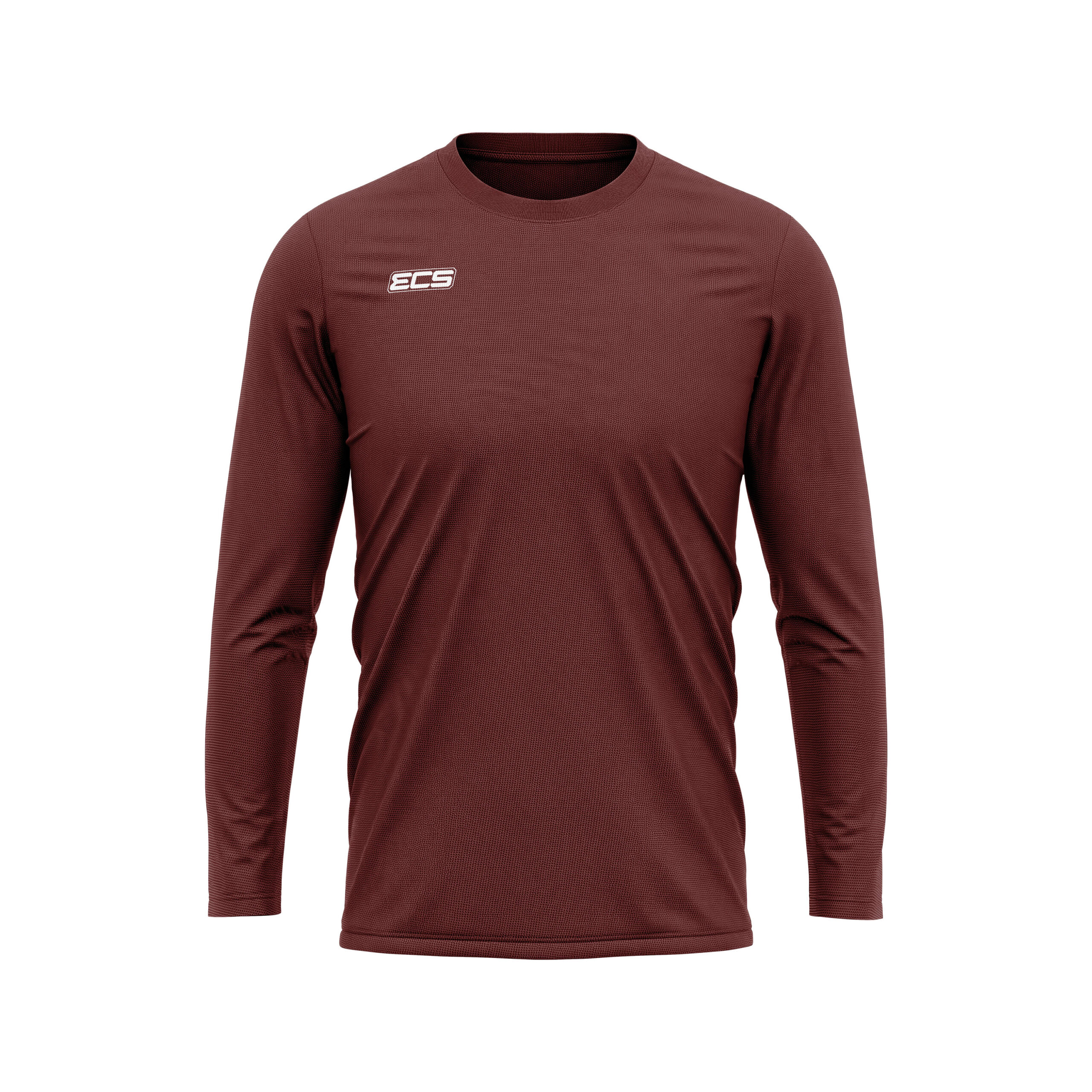 ECS Leisurewear Long Sleeve Top in Maroon | Off‑Field Essential