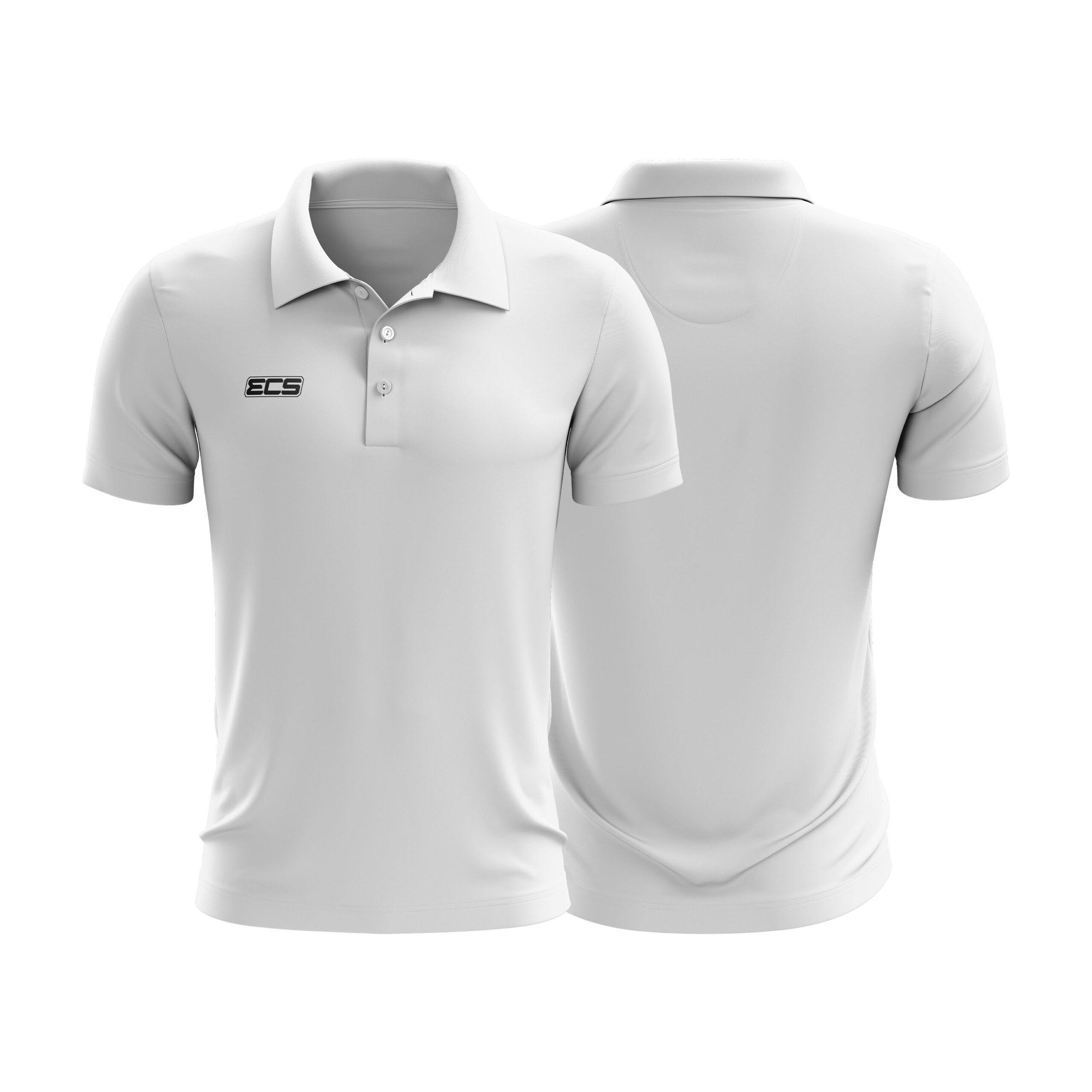 ECS Leisurewear Polo in White | Off‑Field Essential