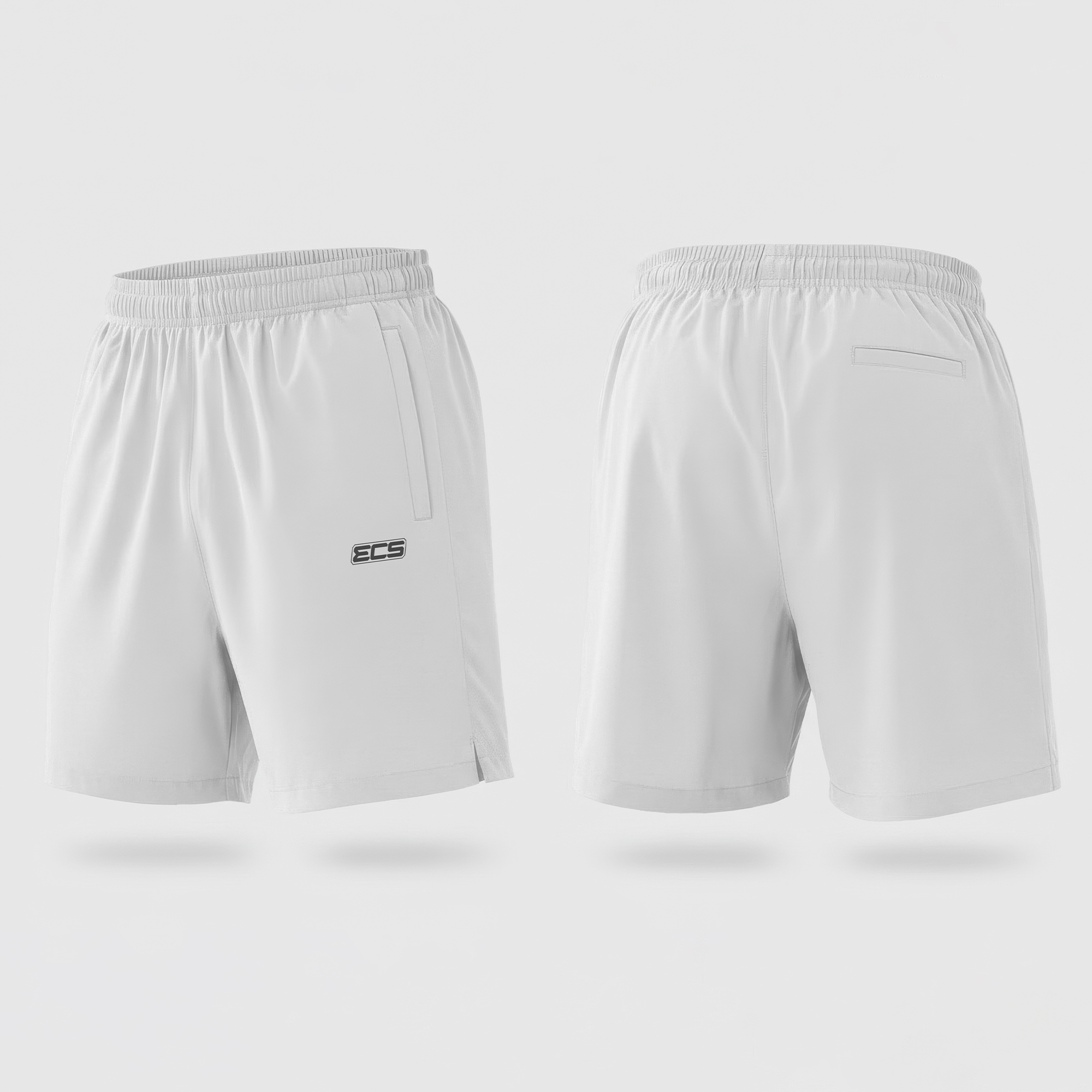 ECS Leisurewear Shorts in White | Off‑Field Essential